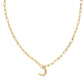 Pearl Letter J Short Pendant Necklace - Gold