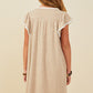 Girls Crochet Contrast Stitched Ribbed Knit Dress