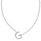 Pearl Letter G Short Pendant Necklace - Silver