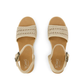 Diana Wedge Sandal - Champagne Metallic Basket Weave - Southern Belle Boutique