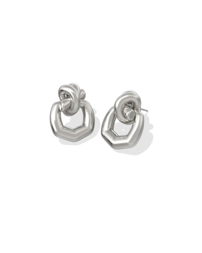 Parker Knot Open Frame Earrings Vintage Silver - Southern Belle Boutique