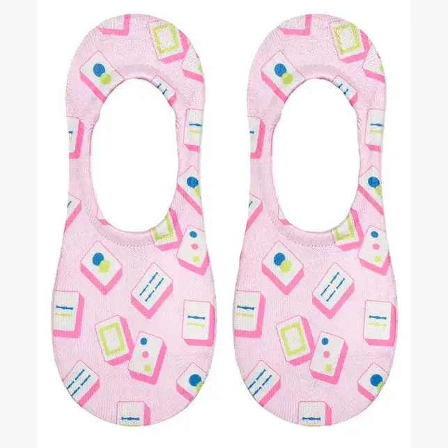 No-Show Liner Socks - Mahjong Tiles - Pink