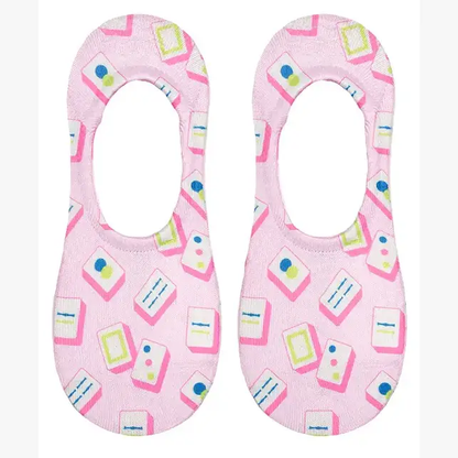 No-Show Liner Socks - Mahjong Tiles - Pink