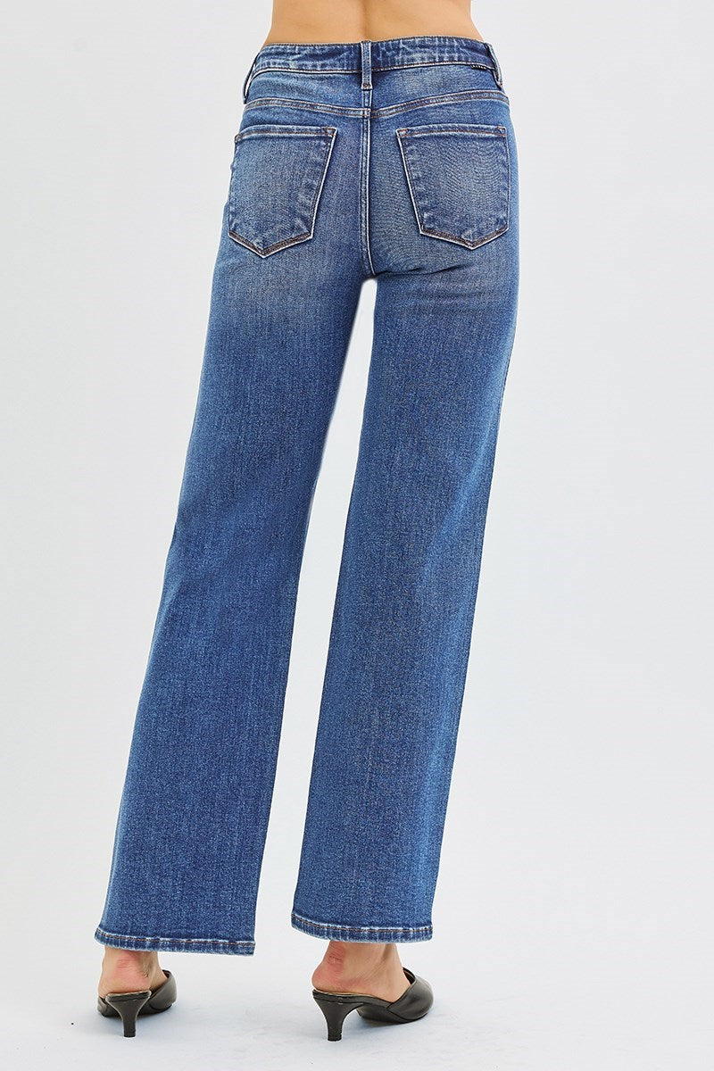 Rhinestone Detailed High Rise Jeans