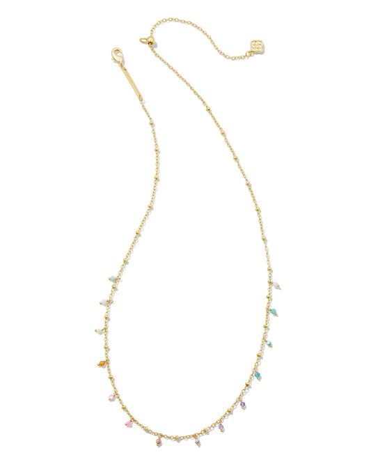 Camry Beaded Strand Necklace - Gold Pastel Mix - Southern Belle Boutique