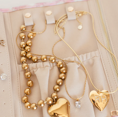 Ruffled Jewelry Fold - Nude Plaid - Southern Belle Boutique