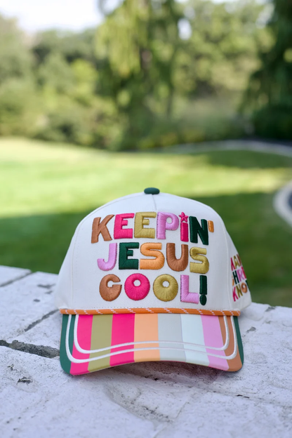 Keepin Jesus Cool Trucker Canvas Hat