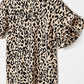 Leopard Print Ruffle Sleeve Shift Dress