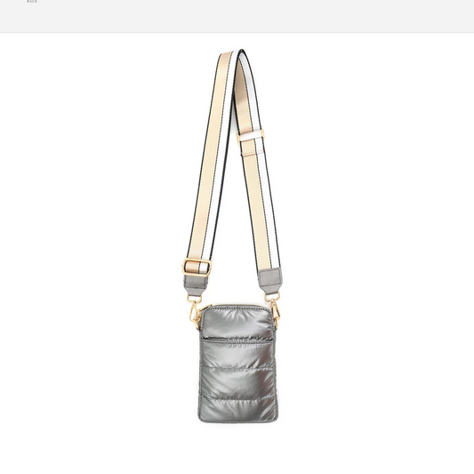 Pewter Cellphone Puffer Bag