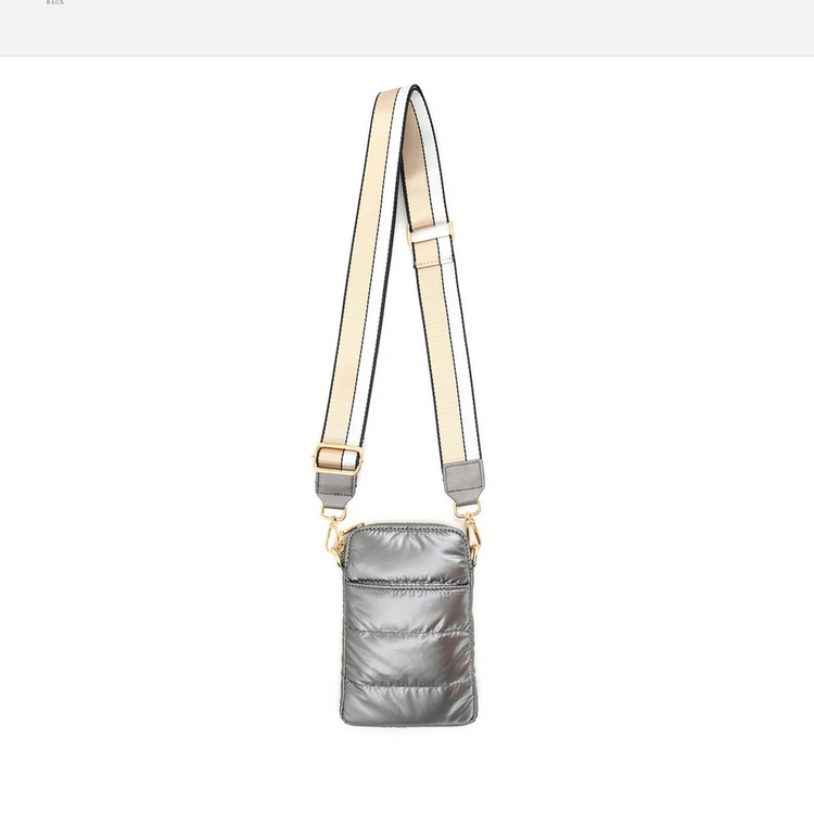 Pewter Cellphone Puffer Bag