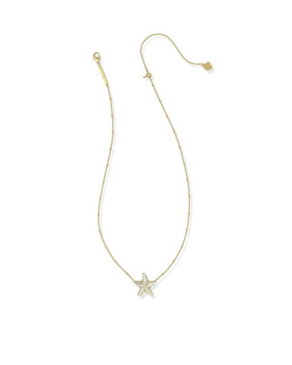 PARKER STARFISH SHORT PENDANT NECKLACE GOLD NATURAL MOTHER OF PEARL ONE SIZE - Southern Belle Boutique