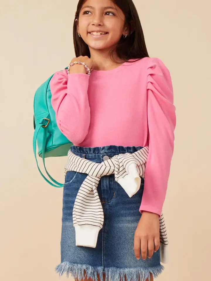 Pink Puff Sleeve Top - Southern Belle Boutique