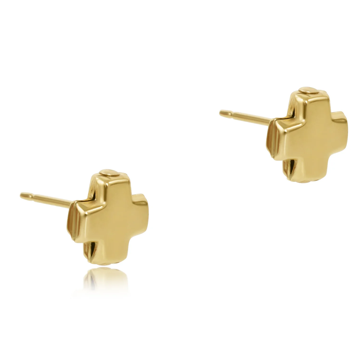 Signature Cross Gold Stud Earrings - Gold