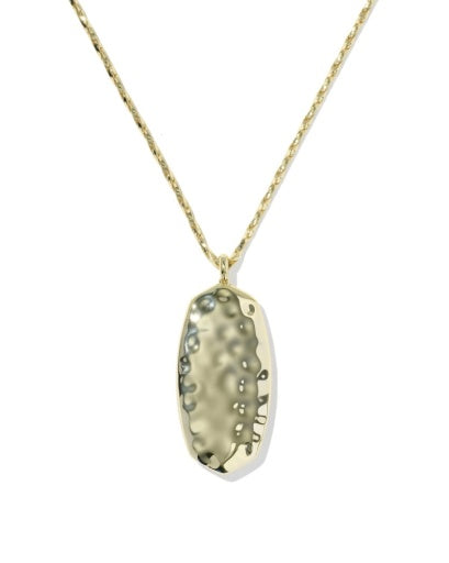 Danielle Riveted Long Pendant Necklace - Gold Ivory Mother Of Pearl - Southern Belle Boutique
