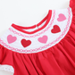 Red Heart and Lace Smocked Romper - Southern Belle Boutique