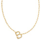 Pearl Letter B Short Pendant Necklace - Gold