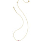 Abbie Crystal Short Pendant Necklace - Gold Pink Mix