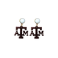Texas A&M Mini Maroon Glitter Earrings