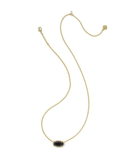 Elisa Boo Short Pendant Necklace - Gold Black Granite - Southern Belle Boutique