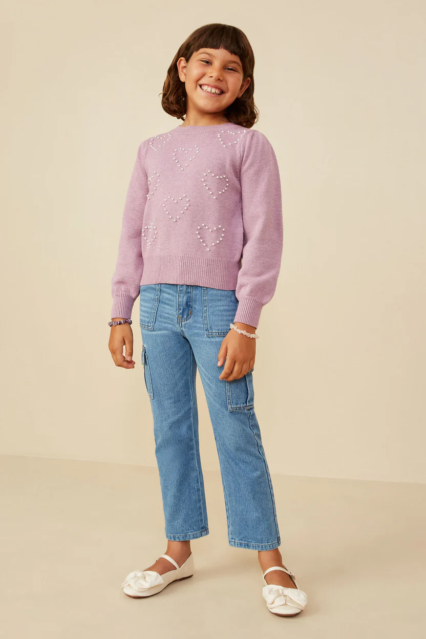 Pearl Hearts Detailed Pullover - Southern Belle Boutique