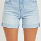 High Rise Cuffed Shorts - Light Wash - Southern Belle Boutique