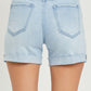 High Rise Cuffed Shorts - Light Wash - Southern Belle Boutique