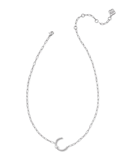 Pearl Letter C Short Pendant Necklace - Silver