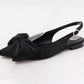 Black Bow Slingback Flat