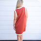 Rust Cream Shift Dress
