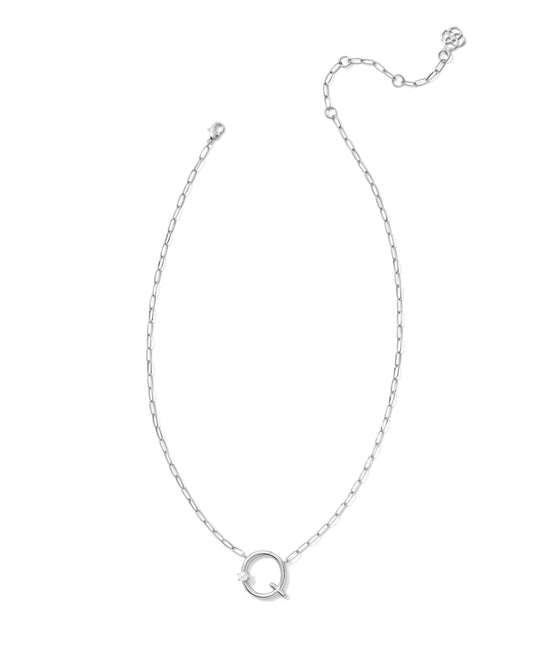 Pearl Initial Q Short Pendant Necklace - Silver - Southern Belle Boutique