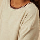 Oatmeal Stitch Outline Knit Top