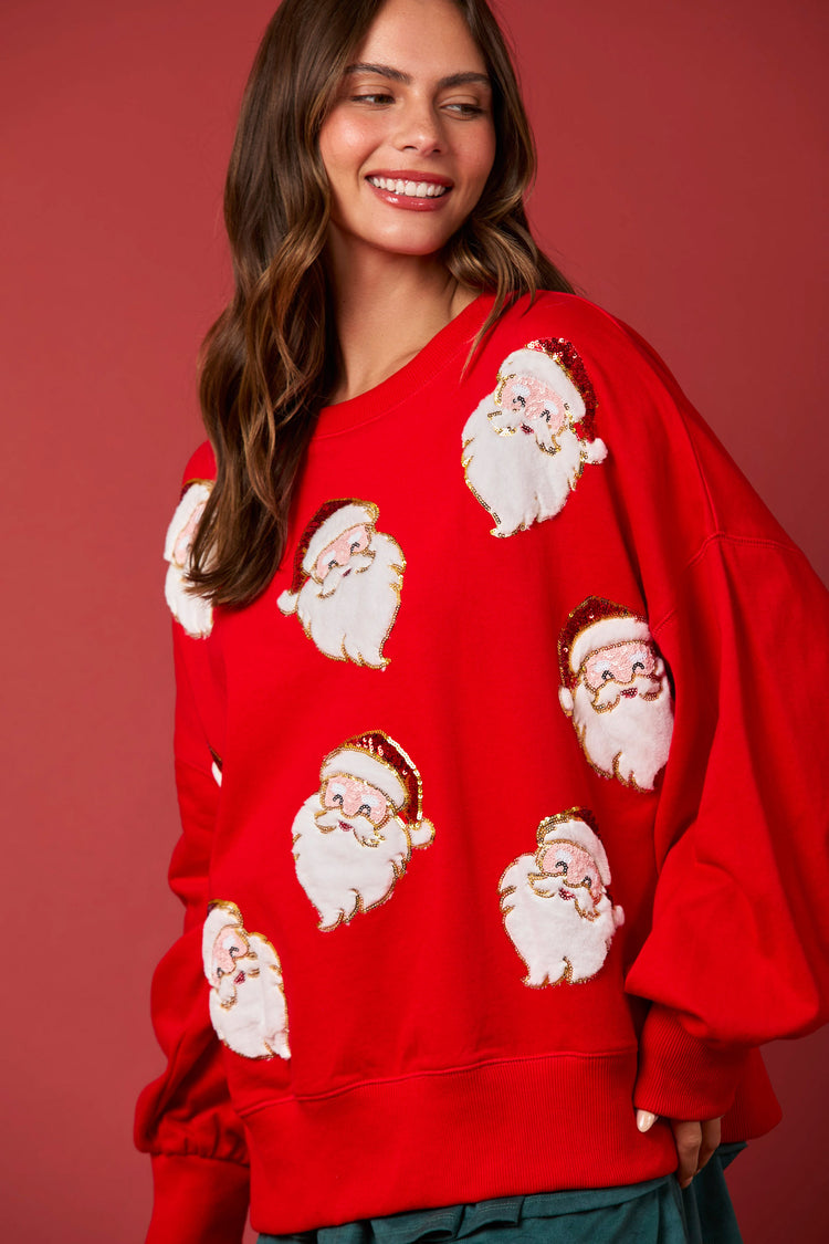 Santa Sequin Sweatshirt