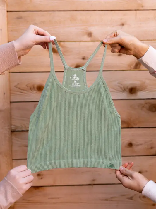 Ribbed Bralette- Matcha - Southern Belle Boutique