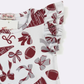 Go Team Burgundy Baby Romper - Football - Southern Belle Boutique