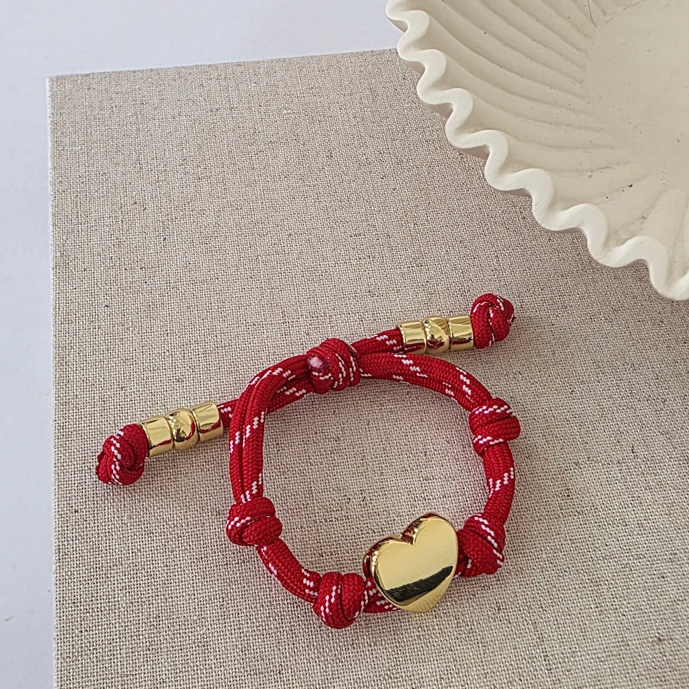 Knotty Cord Heart Bracelet - - Southern Belle Boutique
