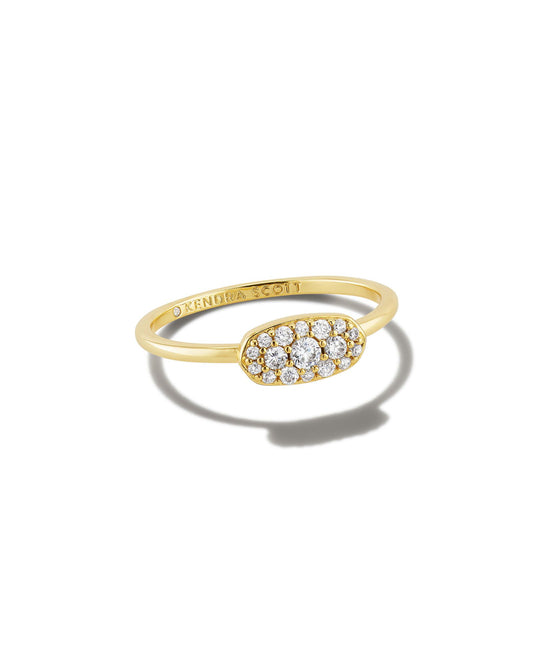Grayson Crystal Band Ring - Gold White Crystal - Southern Belle Boutique