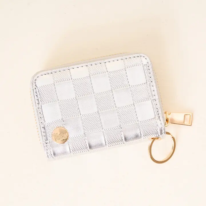 Zip Around Wallet-Metallic Silver