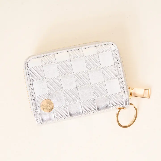Zip Around Wallet-Metallic Silver
