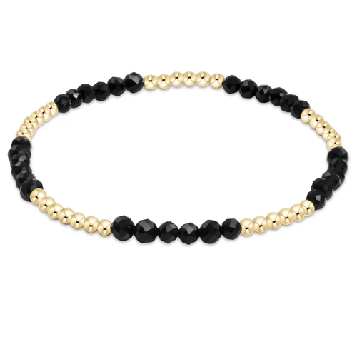 Blissful Pattern 2.5MM Bead Bracelet - Faceted Onyx - Southern Belle Boutique
