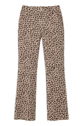 Harlene Mid Rise Crop Flare Leg Leopard Print Pant - Southern Belle Boutique