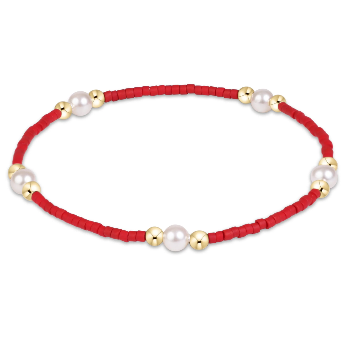 Gameday Hope Purpose Pearl Bracelet - Crimson - Southern Belle Boutique