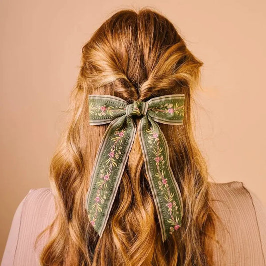 Sage Cottage Crush Hair Bow - Southern Belle Boutique