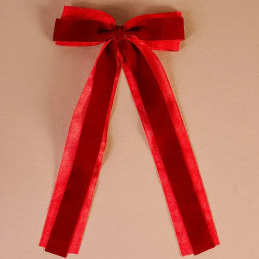 Red Velvet Luxe Layered Hair Bow