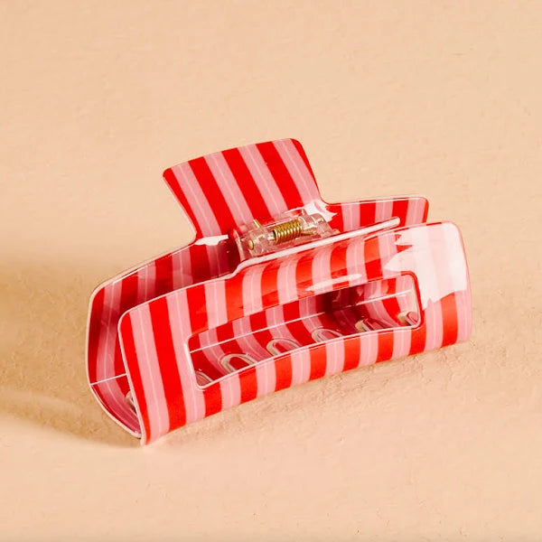 Peppermint Stripes Claw Clip