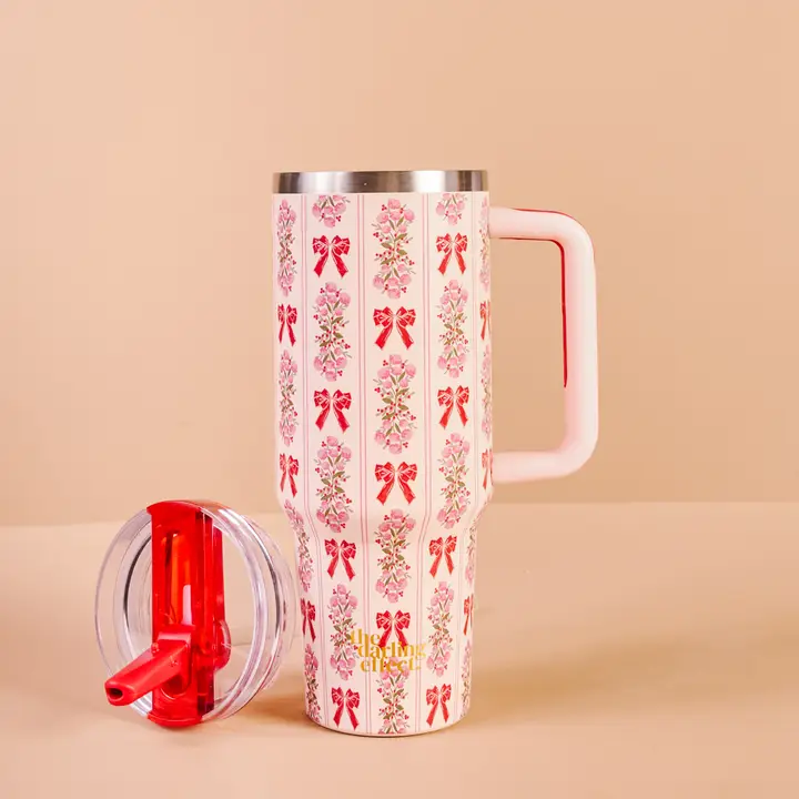 40 oz Lifestyle Flip Straw Tumbler-Oh So Merry - Southern Belle Boutique