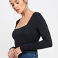 Black Square Neck LS Bodysuit