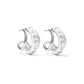 Jane Huggie Earrings - Silver White Enamel - Southern Belle Boutique