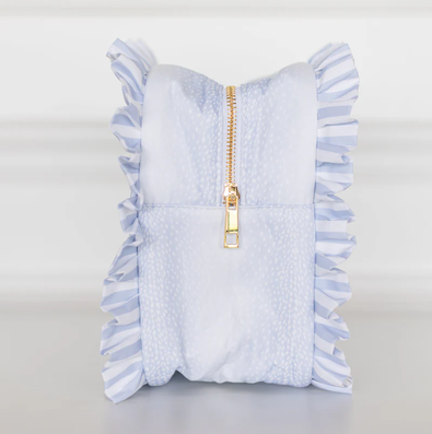 Blue Fawn Ruffled Nylon XL Pouch