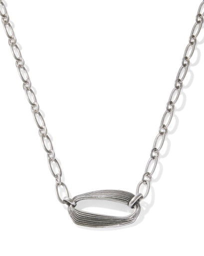 Kira Short Pendant Necklace - Vintage Silver - Southern Belle Boutique