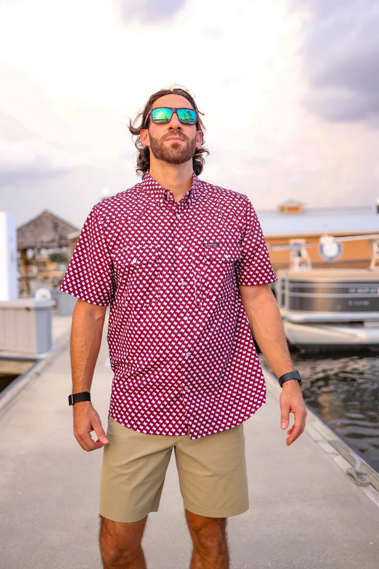 The Maroon Pearl Snap Fishing Shirt - Southern Belle Boutique